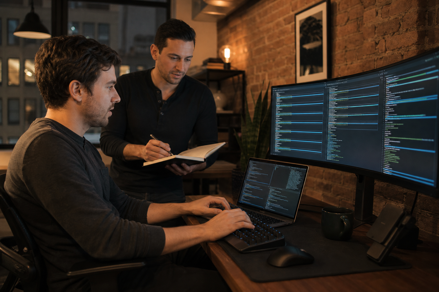 Developers reviewing remote environments from a Windows workstation