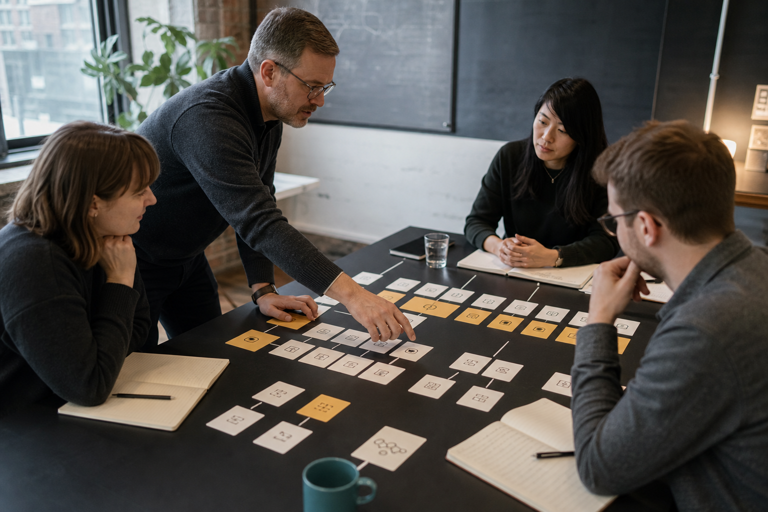Infrastructure team inventorying remote protocols and user roles during a workshop